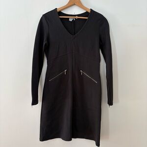 Athleta Black Celebration Dress Sz M Stretchy Flattering Fit Athleisure Travel